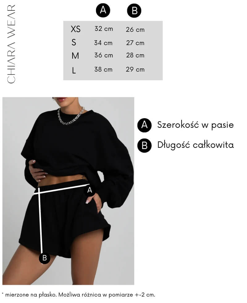 Chiara Wear short pants size chart