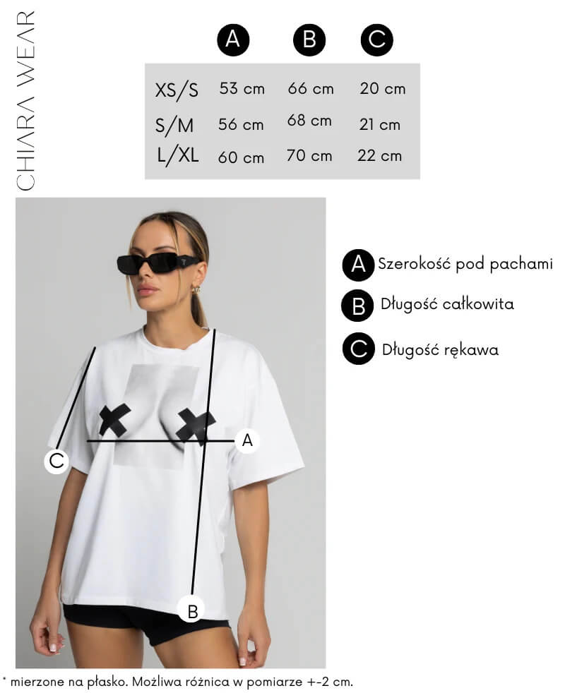 Chiara Wear T-shirt Oversize Puma tabela wymiarów