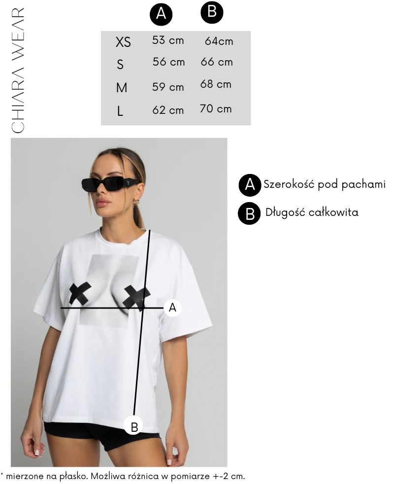 Chiara Wear T-shirt Oversize tabela wymiarów