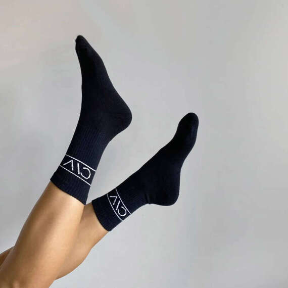 Chiara Wear - Socks with CW logo & STRIPES - black