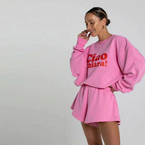 Chiara Wear - Women's Oversize Sweatshirt CIAO CHIARA - pink