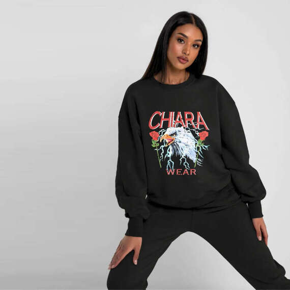 Chiara Wear - Women's Oversize Sweatshirt ROSE - black