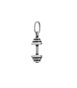 Fit Kolekcja - Zawieszka na łańcuszek srebrna sztangielka DUMBBELL 005 MINI