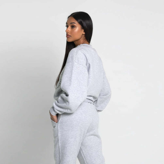 Chiara Wear - Bluza oversize nadruk CIRCLE - szara