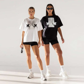 Chiara Wear - T-shirt bawełniany oversize XX BOOBIES - biały