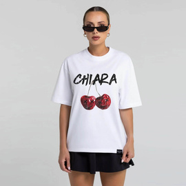 Chiara Wear - T-shirt oversize CHERRY - white