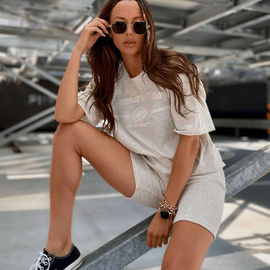 Chiara Wear - T-shirt damski oversize CALIFORNIA - konopia