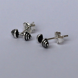 Fit Kolekcja - DUMBBELL Earrings Sterling Silver Studs