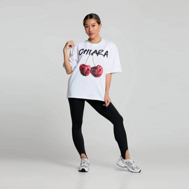 Chiara Wear - T-shirt oversize CHERRY - white