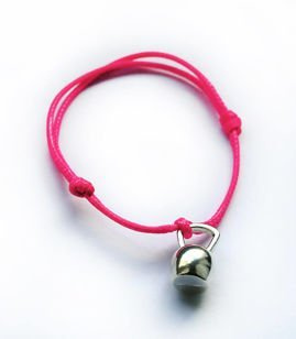 Fit Kolekcja - Bransoletka ze sznurka kettlebell neon pink