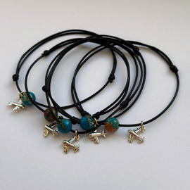 Fit Kolekcja - String Bracelet - Travel the World 01 jasper & plane