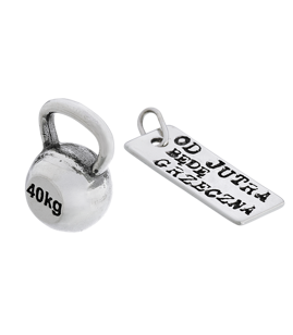 Fit Kolekcja - Srebrne zawieszki na łańcuszek KETTLEBELL 001 / OD JUTRA...