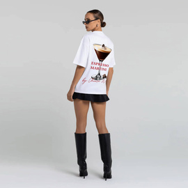 Chiara Wear - T-shirt bawełniany oversize ESPRESSO MARTINI - biały