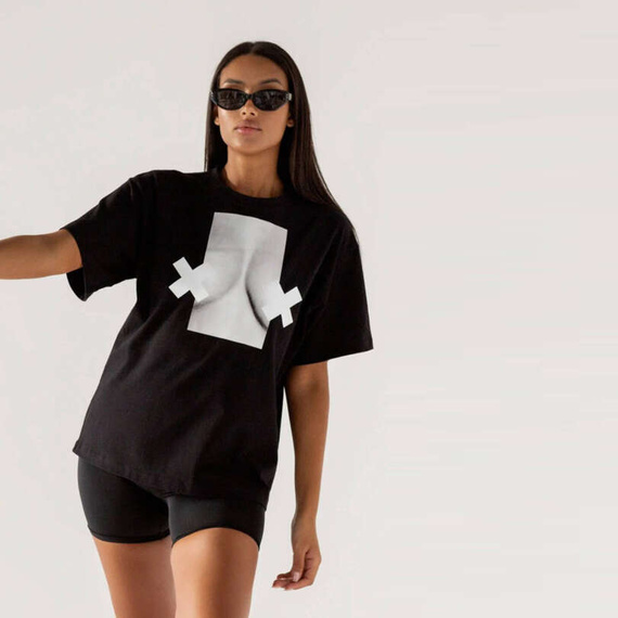 Chiara Wear - T-shirt oversize XX BOOBIES - black