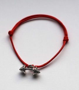 Fit Kolekcja - Bransoletka ze sznurka z wygiętą sztangą red