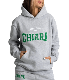 Chiara Wear - Bluza HOODIE nadruk CHIARA skin peach - szara