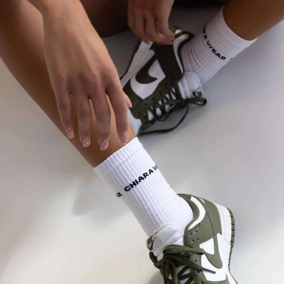 Chiara Wear - Socks with CHIARA WEAR  logo - white