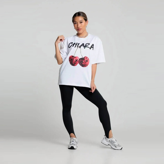 Chiara Wear - T-shirt oversize CHERRY - white