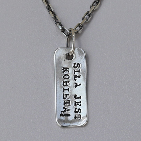 Fit Kolekcja - Oxidised Sterling Silver STRENGTH IS A WOMAN Charm