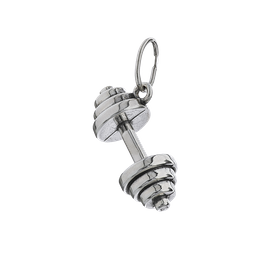 Fit Kolekcja - Zawieszka na łańcuszek srebrna sztangielka DUMBBELL 001