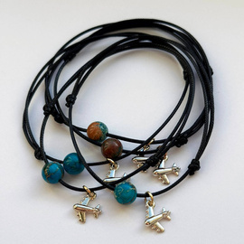 Fit Kolekcja - String Bracelet - Travel the World 01 jasper & plane