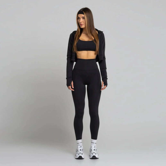 Chiara Wear - Legginsy HIGH wysoki stan - czarne