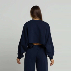 Chiara Wear - Women's SHORT Sweatshirt CALIFORNIA - navy