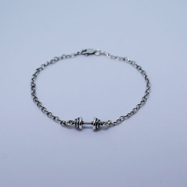 Fit Kolekcja - MINI DUMBBELL Bracelet - Oxidised Sterling Silver