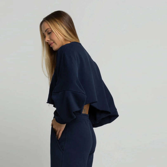 Chiara Wear - Women's SHORT Sweatshirt CALIFORNIA - navy