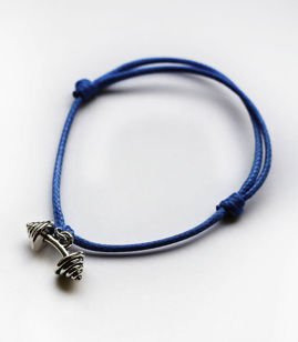 Fit Kolekcja - Bransoletka ze sznurka z wygiętą sztangą royal blue