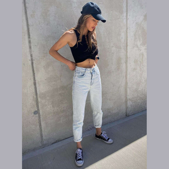 Chiara Wear - Top bokserka z wiązaniem - czarny