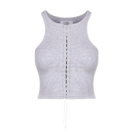 Chiara Wear - Top bokserka z wiązaniem - szary