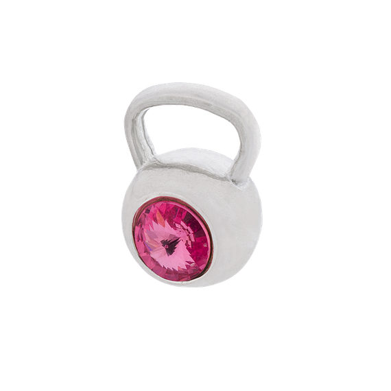 Fit Kolekcja - Zawieszka na łańcuszek srebrny KETTLEBELL SWAROVSKI Rose