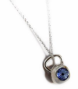 Fit Kolekcja - Sterling Silver Pendant KETTLEBELL SWAROVSKI Light Sapphire