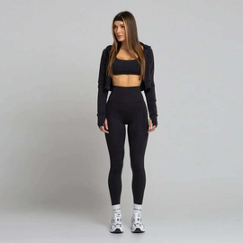 Chiara Wear - Legginsy HIGH wysoki stan - czarne