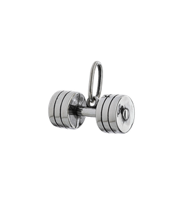 Fit Kolekcja - Zawieszka na łańcuszek srebrny hantel DUMBBELL 004