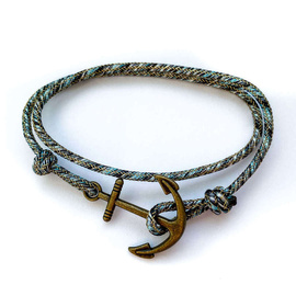 Fit Kolekcja - born2travel - Bransoletka paracord KOTWICA bronze & blue