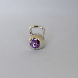 Fit Kolekcja - Sterling Silver Pendant KETTLEBELL SWAROVSKI Violet