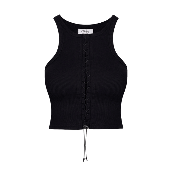 Chiara Wear - Top bokserka z wiązaniem - czarny