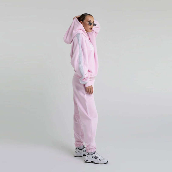 Chiara Wear - Bluza damska hoodie z lampasem SPORTY - różowa