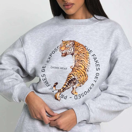 Chiara Wear - Women's Oversize Sweatshirt CIRCLE - grey