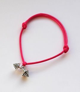 Fit Kolekcja - BENT BARBELL String Bracelet - Neon Pink