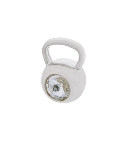 Fit Kolekcja - Zawieszka na łańcuszek srebrny KETTLEBELL SWAROVSKI Crystal 001