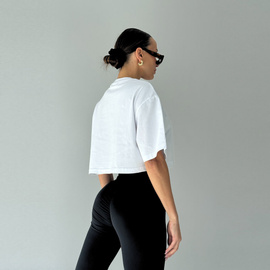 Chiara Wear - T-shirt crop top FREE BOOBIES - biały