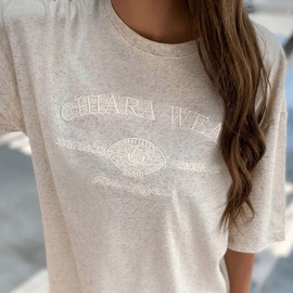 Chiara Wear - T-shirt damski oversize CALIFORNIA - konopia