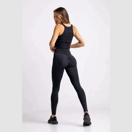 Chiara Wear - Lace Up Front Racerback Crop Tank Top - black