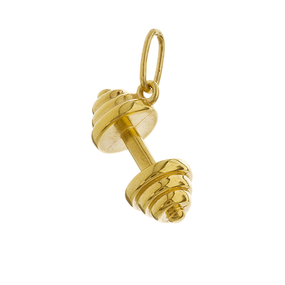 Fit Kolekcja - Pozłacana Zawieszka sztangielka DUMBBELL 003