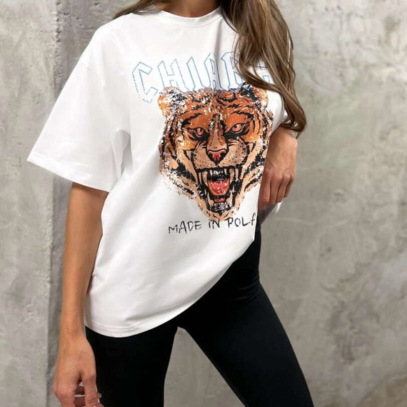 Chiara Wear - T-shirt oversize ROAR - white