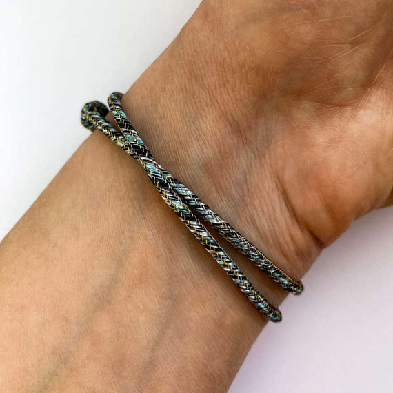 Fit Kolekcja - born2travel - Bransoletka paracord KOTWICA bronze & blue