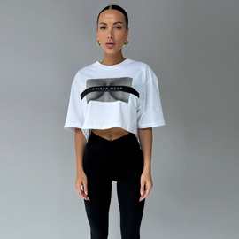 Chiara Wear - T-shirt crop top FREE BOOBIES - white